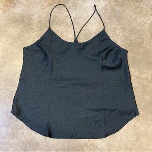 VICTORIA SECRET’S Womens Black Satin Leopard Print Camisole Tank Top Size M